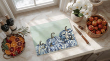 Load image into Gallery viewer, Blue and White Pumpkins Chinoiserie Glass Cutting Board
