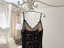 Load image into Gallery viewer, Black Lace Dress with Spaghetii Straps
