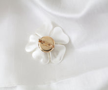 Load image into Gallery viewer, Camellia Brooch Pearl &amp; Rhinestone Pin
